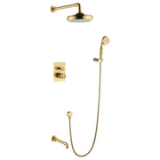 Vintage Rain Shower System with Tub Spout and Hand Shower
