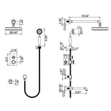 Wall-Mounted Rain Shower Set with Bathtub Spout