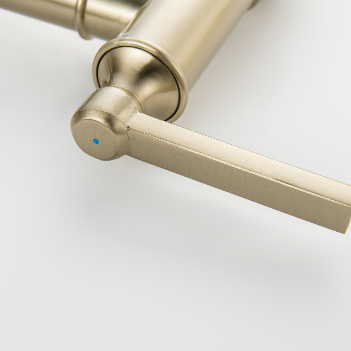 Bridge Kitchen Faucet with Pull Out Sprayer 360° Swivel Dual Handles Brass Construction