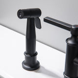 Deck Mount Bridge Kitchen Faucet with Spray Gun 304 Stainless Steel Matte Black RB1159