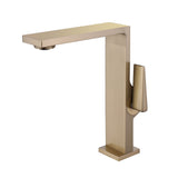Bathroom Vessel Sink Faucet Tall Single Handle Brushed Gold Lavatory Faucet RB1166
