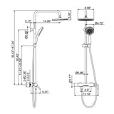 Wall Mount Shower Faucet Set with 5-Function Handheld Shower and Tub Spout RB1168