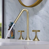 2 Handle Bathroom Sink Faucet 3 Hole Deck Mounted Come with Water Supply Hoses RB1171