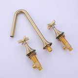 2 Handle Bathroom Sink Faucet 3 Hole Deck Mounted Come with Water Supply Hoses RB1171