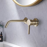 Wall mount single-handle sink faucet.