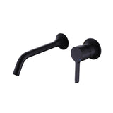 Matte black single-handle faucet.
