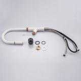 1-Hole Goose Neck Kitchen Faucet with Pull Down Sprayer White RB1180