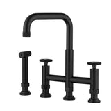 Modern Two Handle Kitchen Faucet with Side Spray Matte Black RB1183