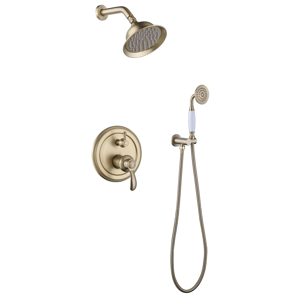 Complete Wall-Mounted Shower Faucet Set with Rough-In Valve
