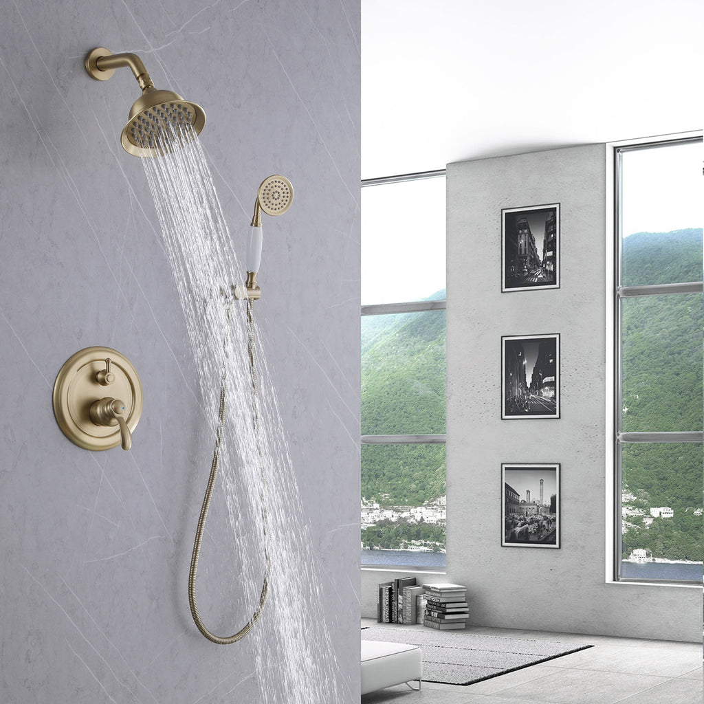 Complete Shower Faucet Set Wall Mount Shower System with Rough-In Valve RB1186