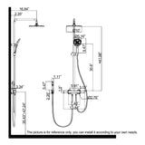 Wall Mount 4-Function Shower System with Adjustable Slide Bar and Spray Gun RB1187