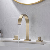 Two Handle Widespread Bathroom Sink Faucet Brushed Gold RB1189