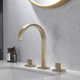 Two Handle Widespread Bathroom Sink Faucet Brushed Gold RB1189