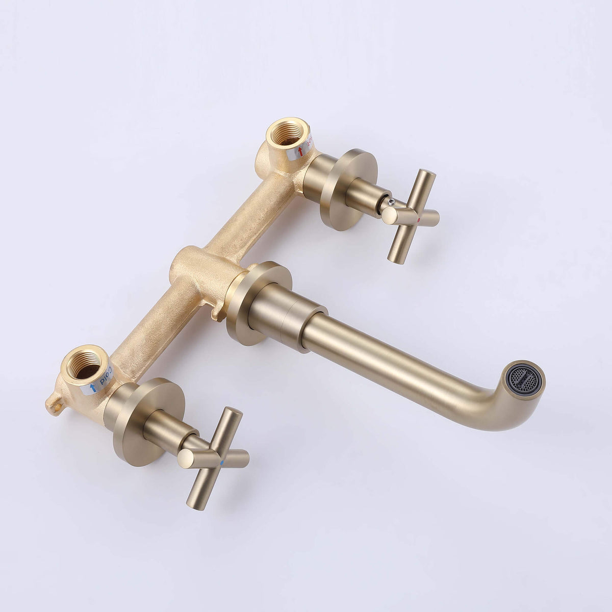 Wall-Mounted 8-Inch Basin Faucet with Cross Handles