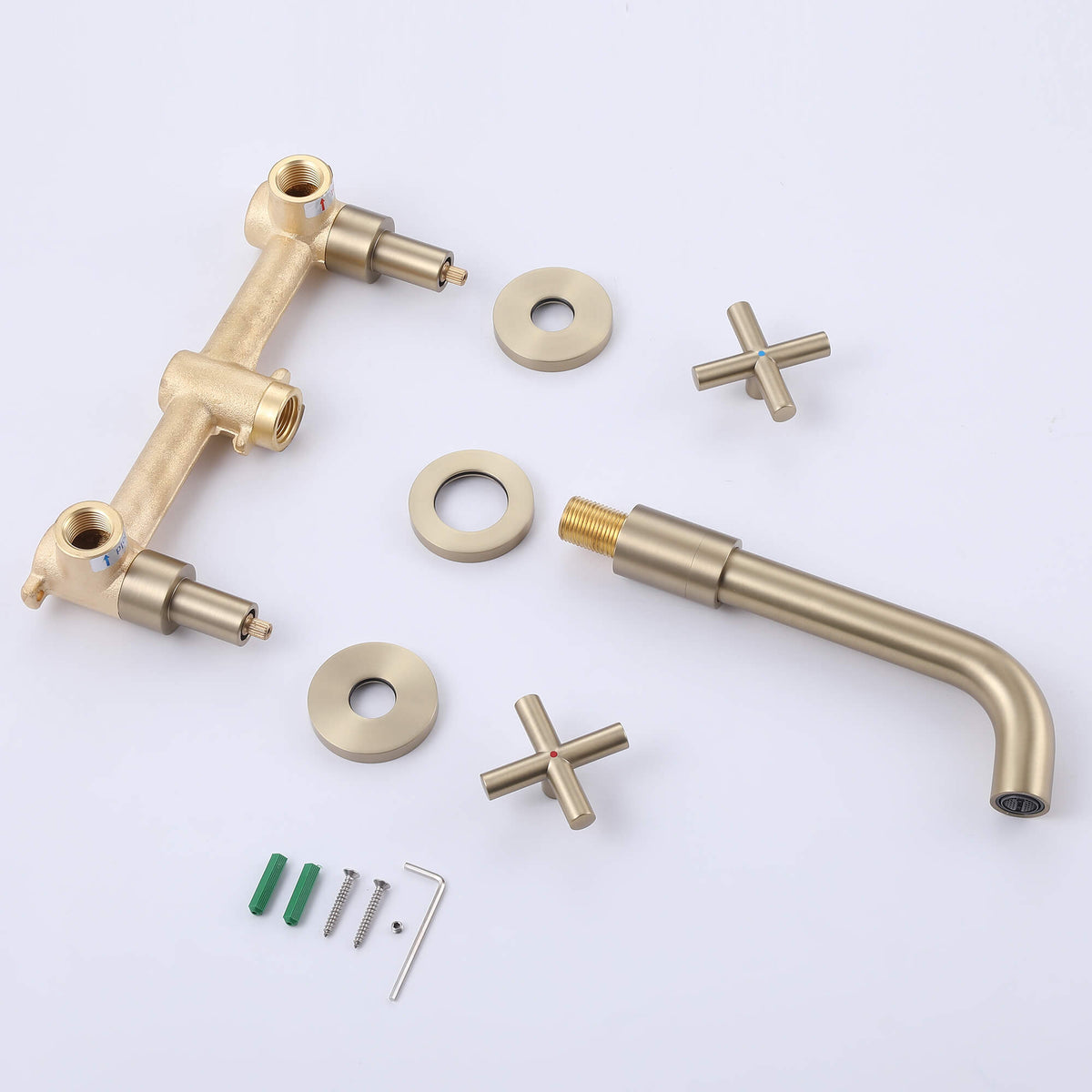 Wall-Mounted 8-Inch Basin Faucet with Cross Handles