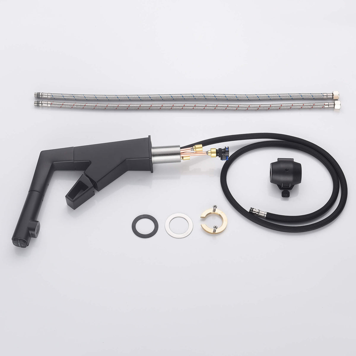 Liftable Bathroom Faucet with Pull-Out Sprayer for Dual Mode Function
