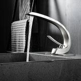 Deck Mounted Basin Single Handle Brushed Nickel Bathroom Faucet RB0726