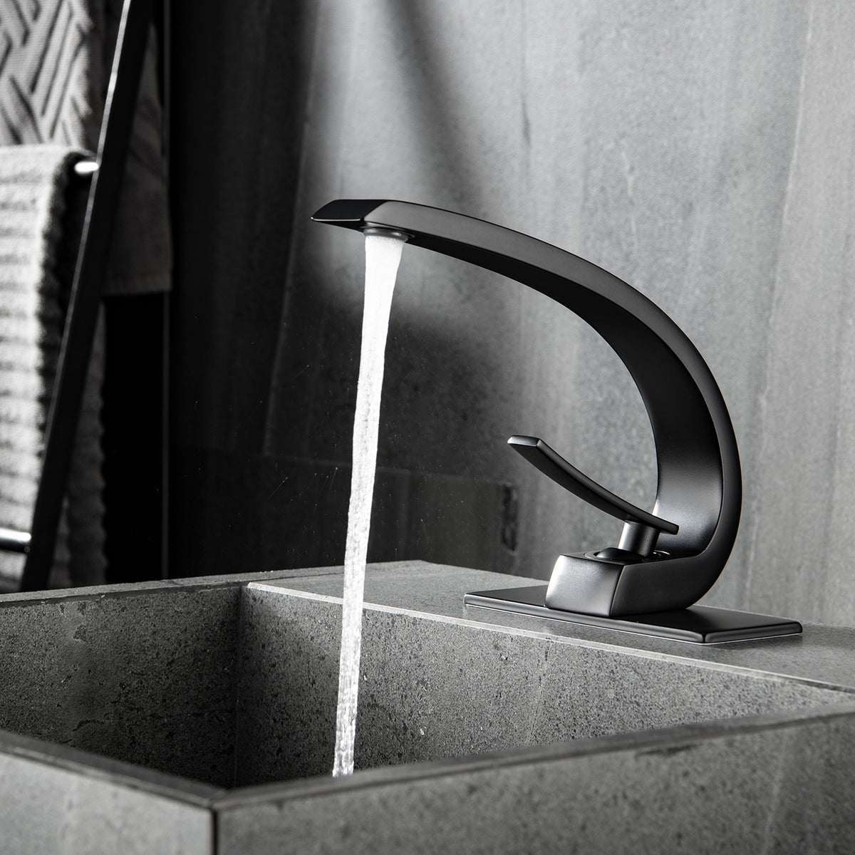 Arc Spout Single Lever Faucet for Deck-Mount Install