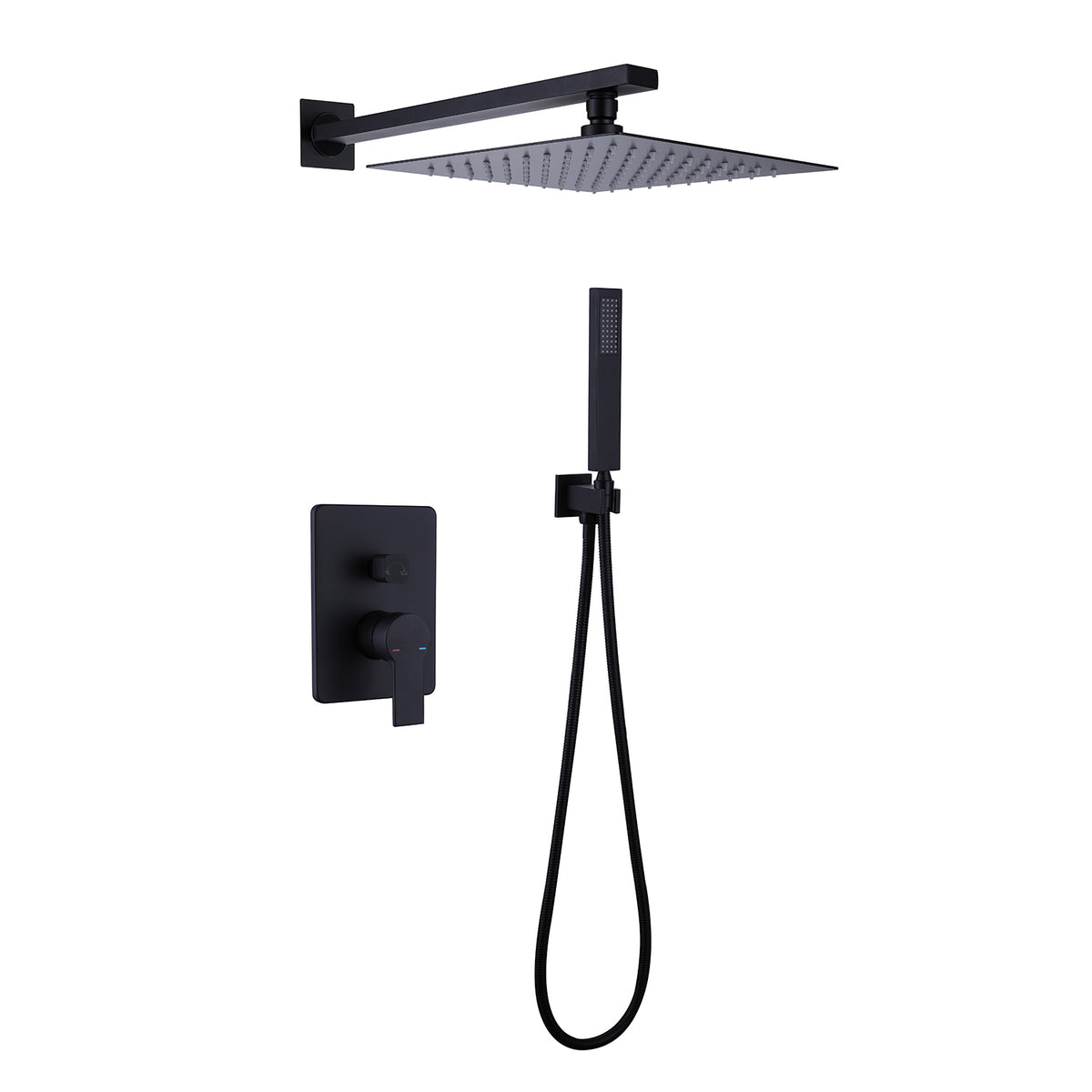 Minimalist Square Concealed Shower Set with 10-Inch Rain Head